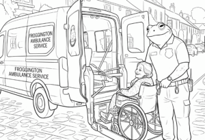 wheelchair coloring page